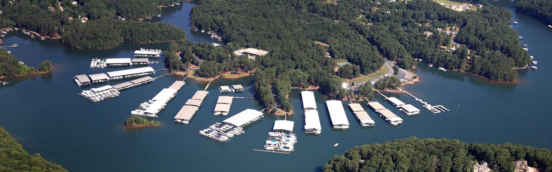 Aerial view of Bald Ridge Marina on Lake Lanier